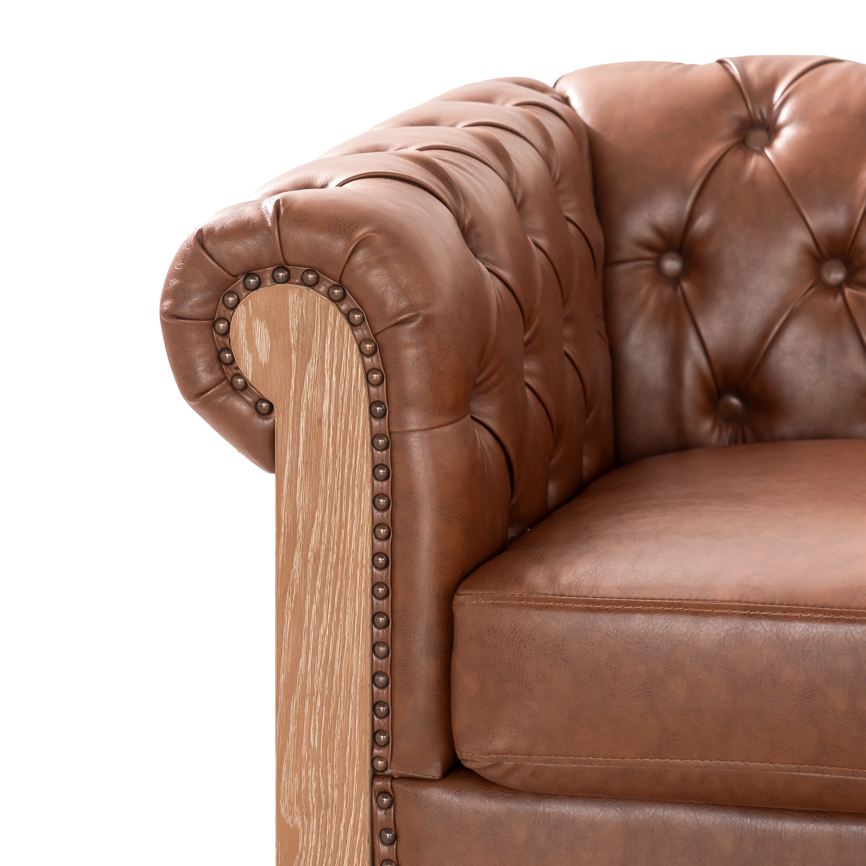 Mirod Comfy Large Sectional Sofa with Wooden Legs, Retro Style for Living Room