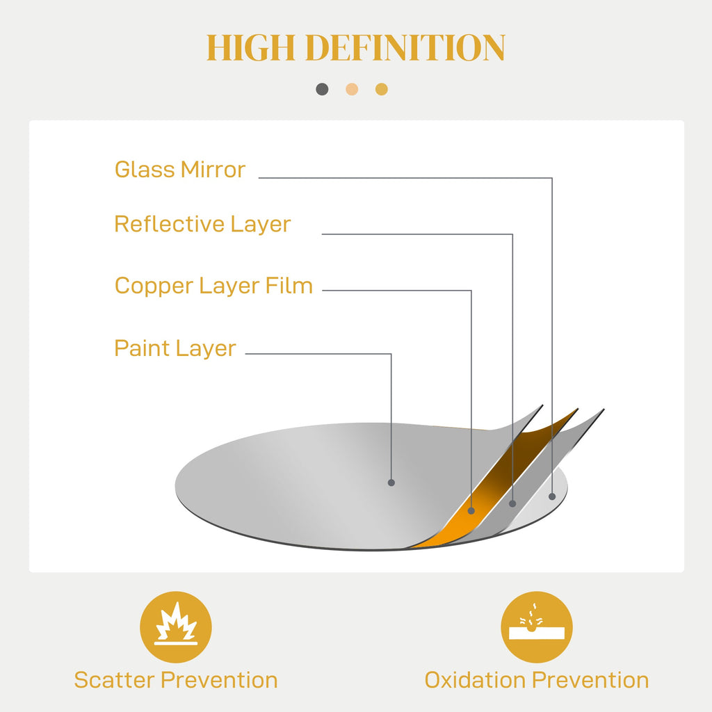 HOMCOM Metal Wall Art Modern Mirror Decor Home Hanging Wall Sculptures for Living Room Bedroom Dining Room, Gold