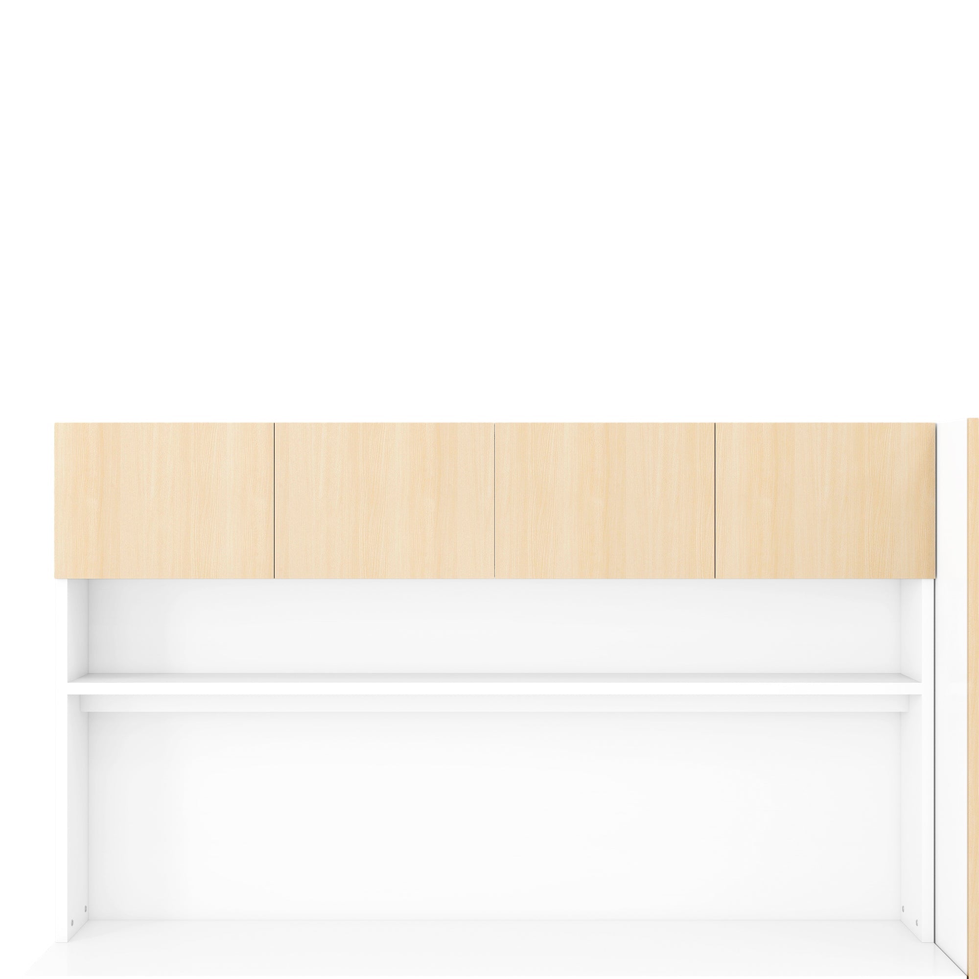 2 Door Wooden Storage Desk Wardrobe for Bedroom with Shelves and Drawers,Natural