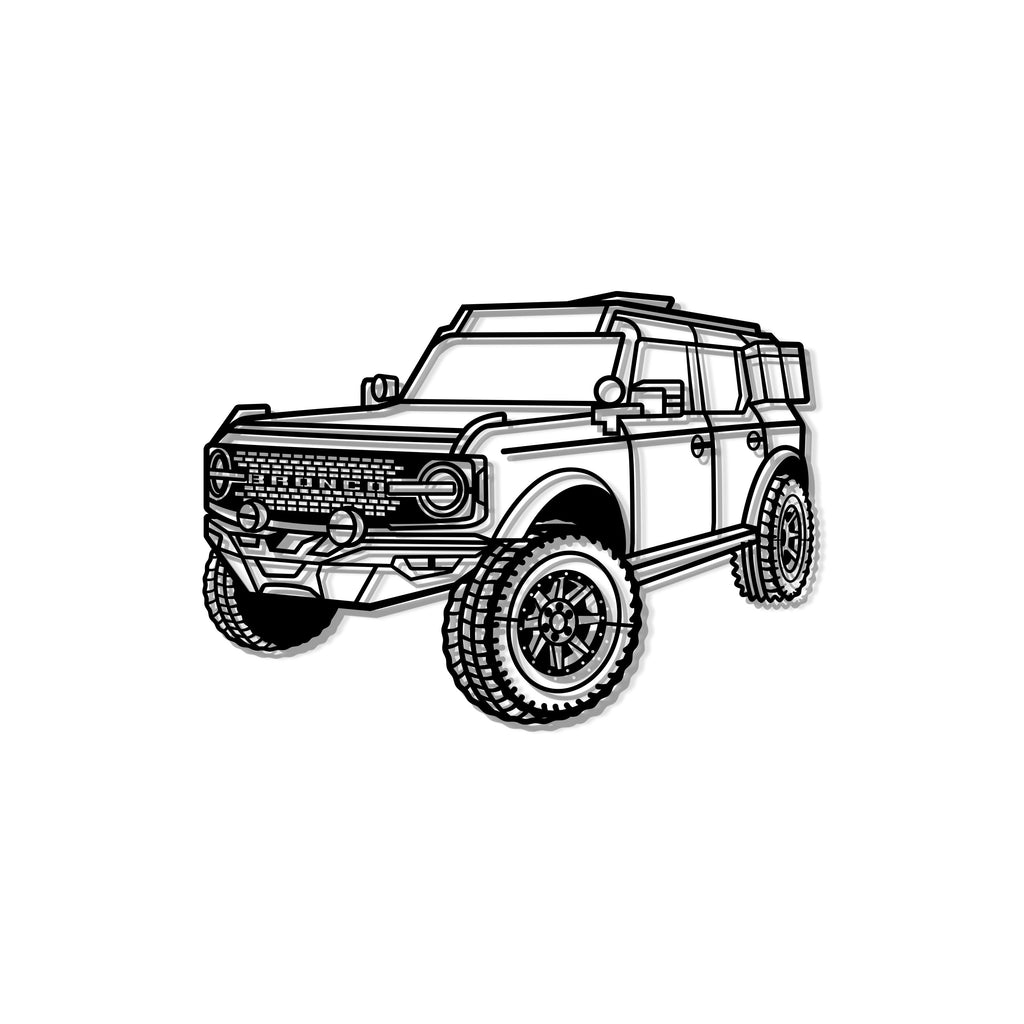 2021 Bronco Perspective Metal Car Wall Art  - MT1161