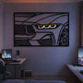 2024 Mustang GT Apex Front View Metal Neon Frame Wall Art - MT1473