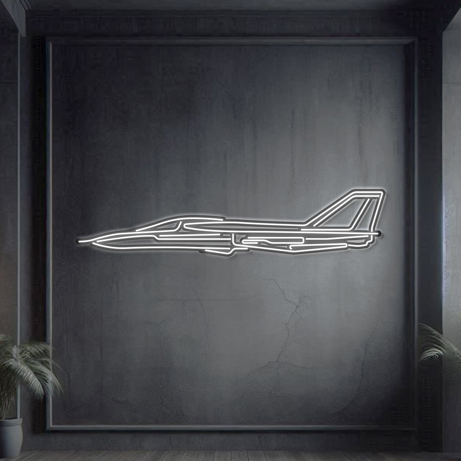 Falcon 2000 Metal Neon Aircraft Wall Art - NCN0046