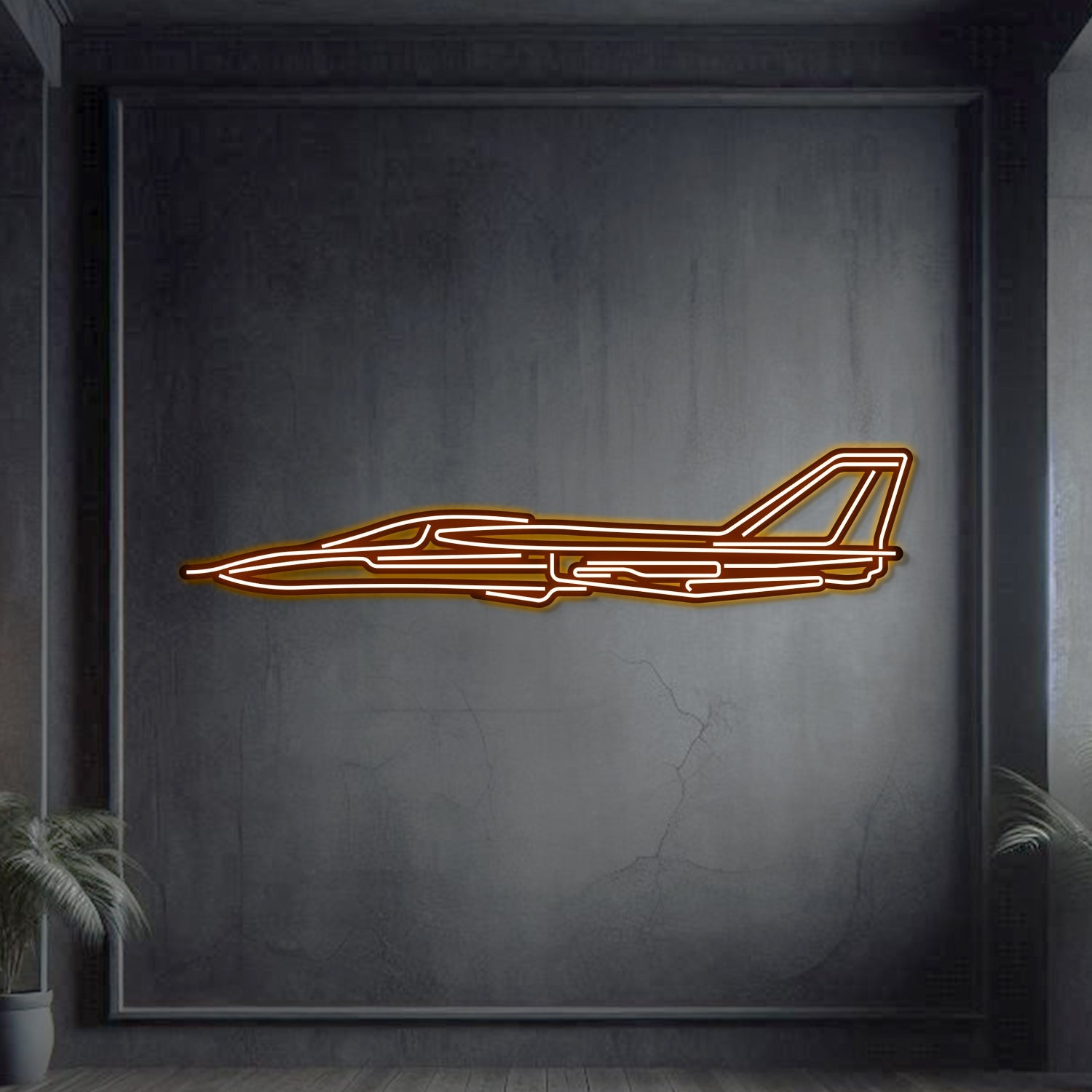 Falcon 2000 Metal Neon Aircraft Wall Art - NCN0046