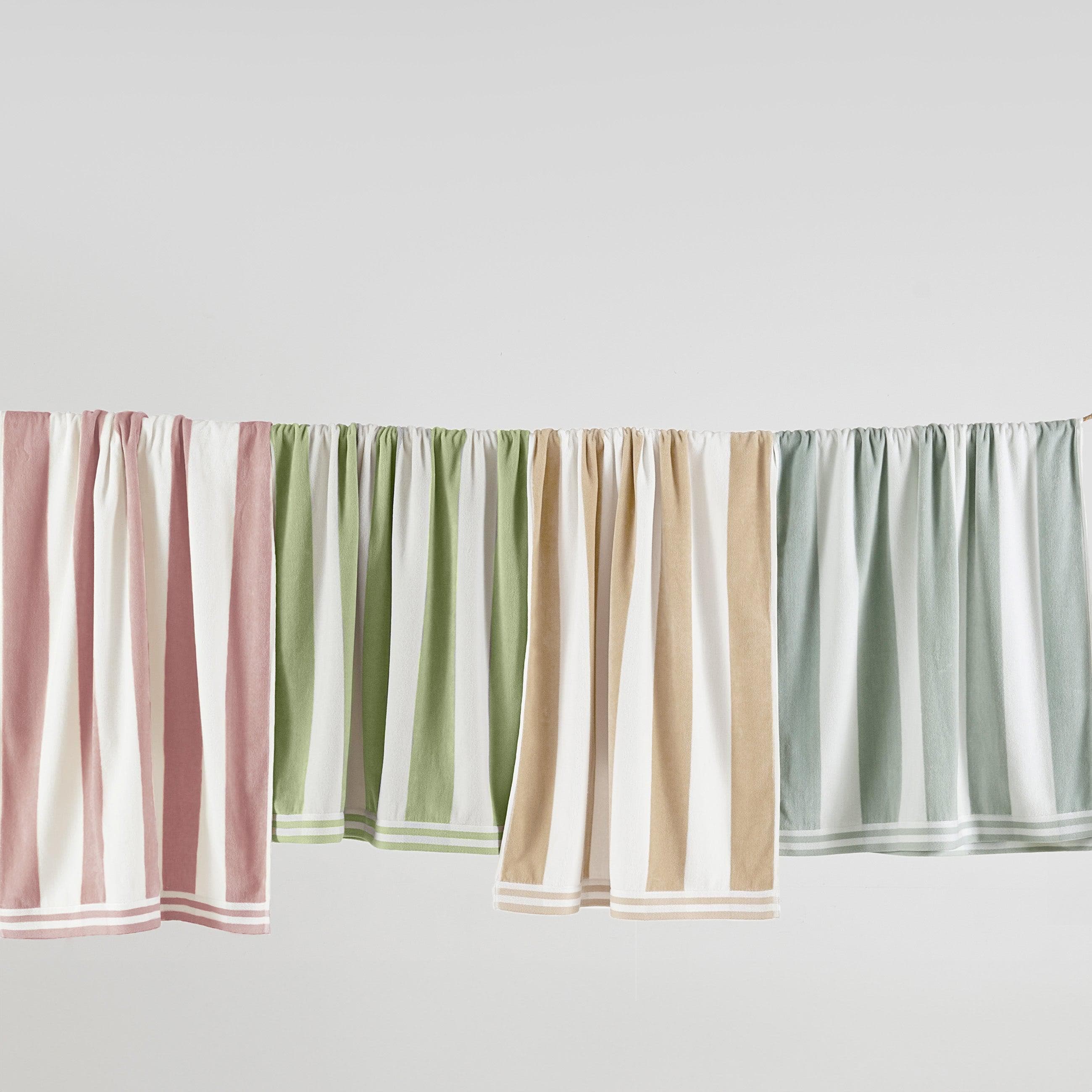 4 Pack Striped Cabana Beach Towel - Edgartown Collection