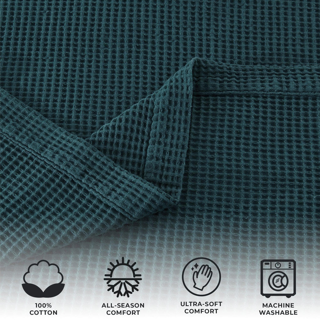 100% Cotton Waffle Weave Blanket - Mikala Collection