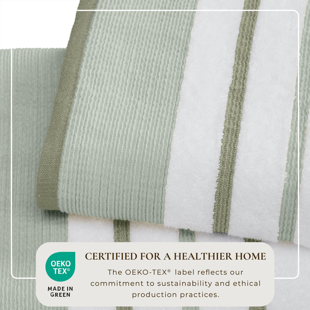 Decorative Cotton Stripe Bath Towel Set - Noelle Collection