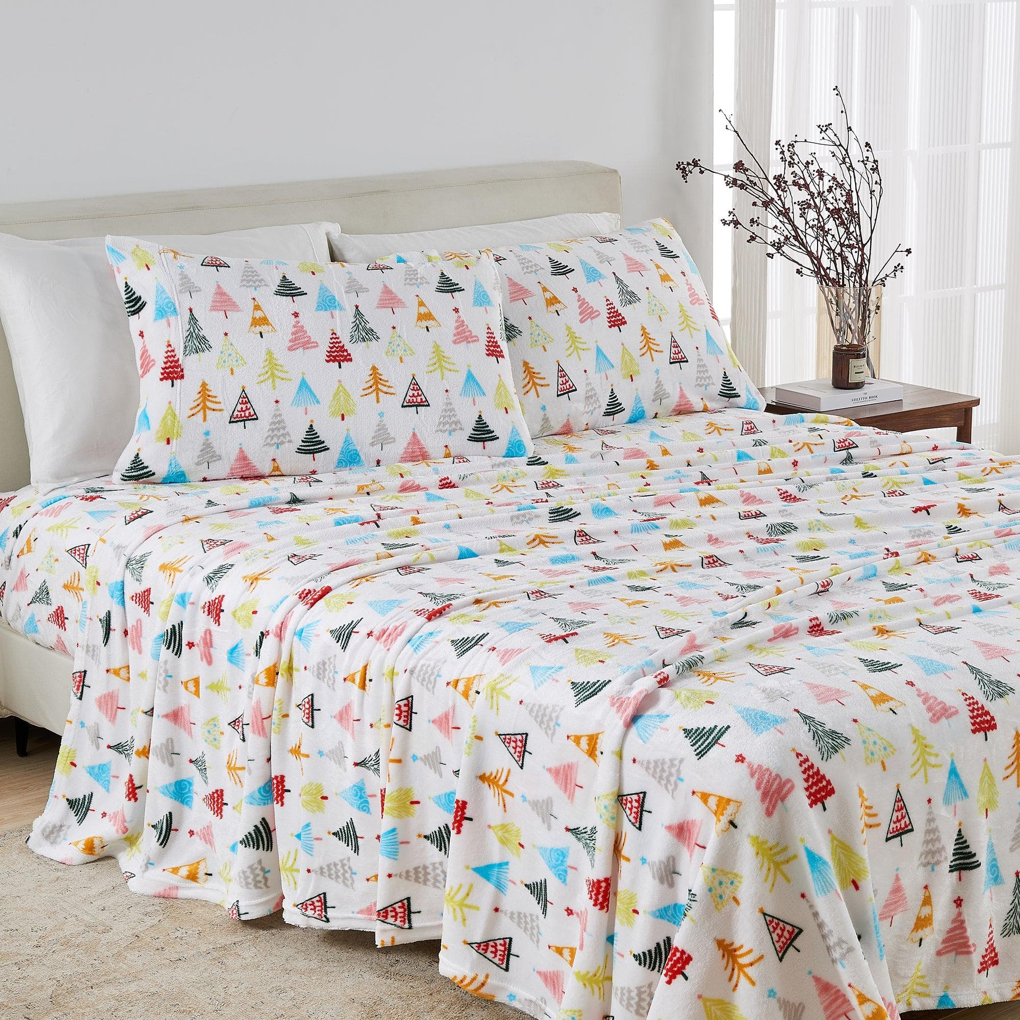 4-Piece Printed Plush Sheet - Velvet Luxe Collection