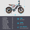 HappyRun Tank G60 Electric Off-Road Fat Tire Moped Bike (SAK48732)