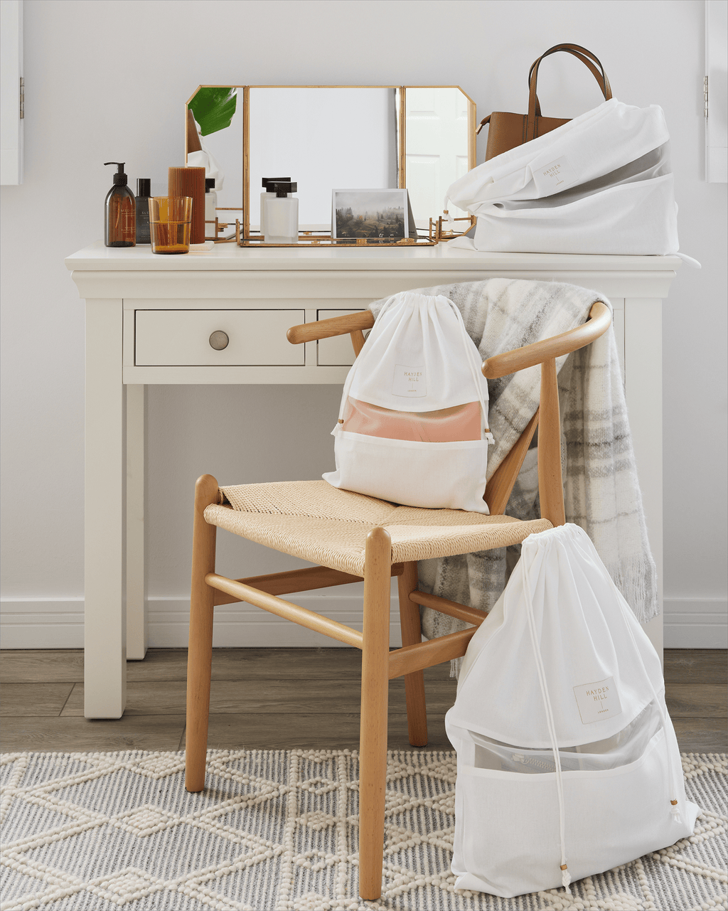3 Medium Organic Cotton Dust Bags
