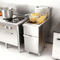 Heavy-Duty 120K BTU Commercial Stainless Steel Natural Gas Deep Fryer With Baskets (SAK97012)