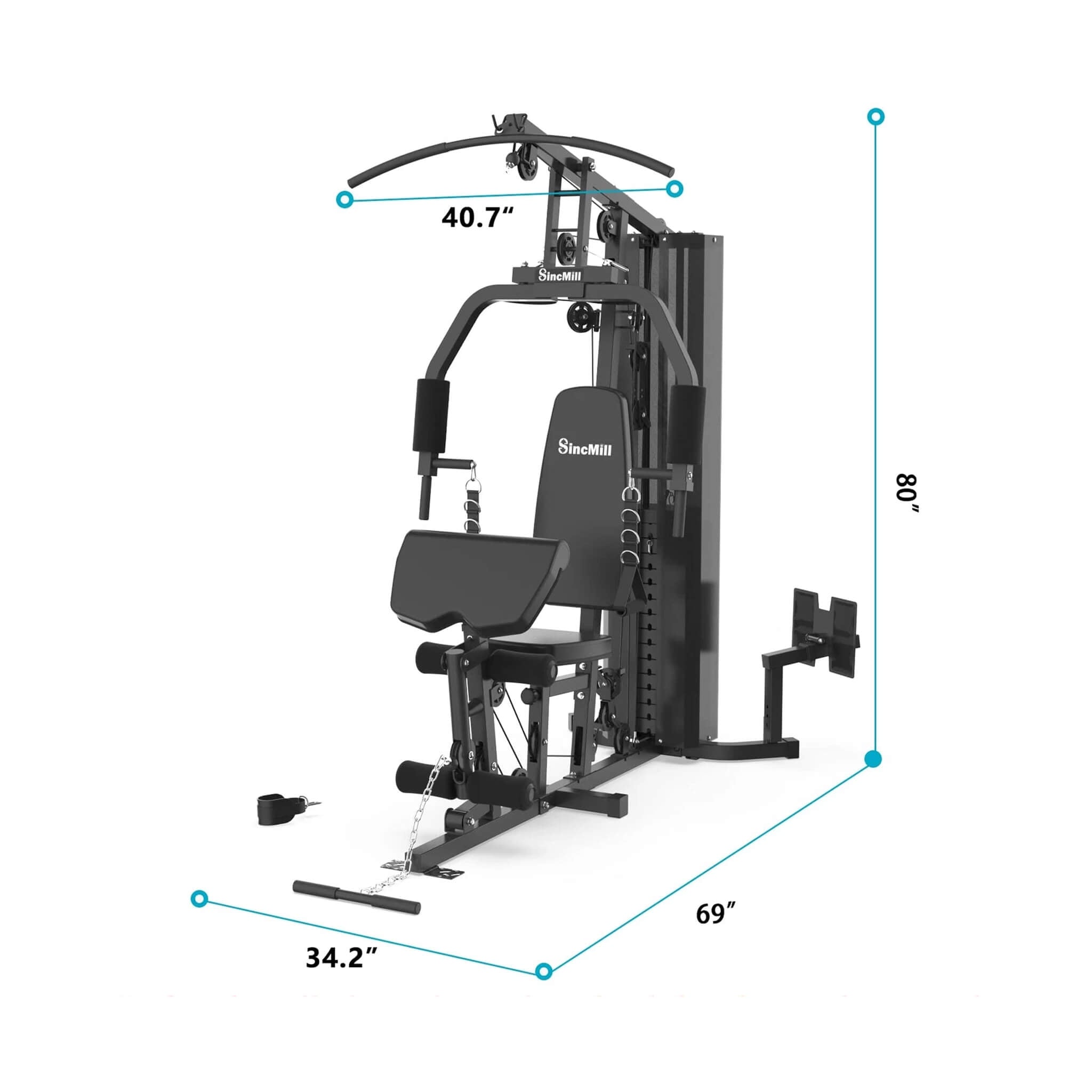 Heavy Duty All-In-One Home Gym Workout Station For Full Body Strength Training, 150LBS (SAK12959)