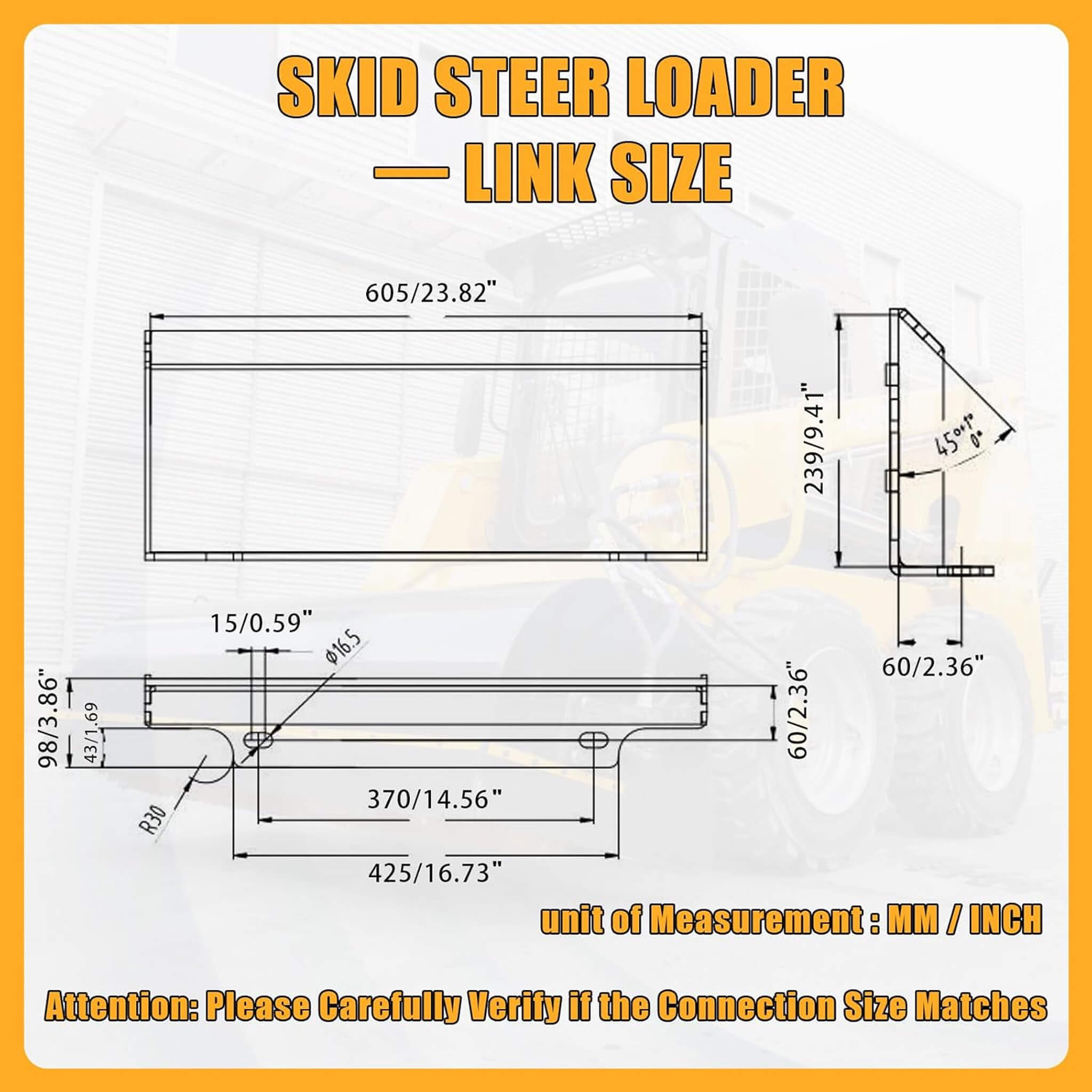Heavy-Duty Mini Skid Steer Stump Grinder Attachment With Carbide Steel Teeth (SAK57481)
