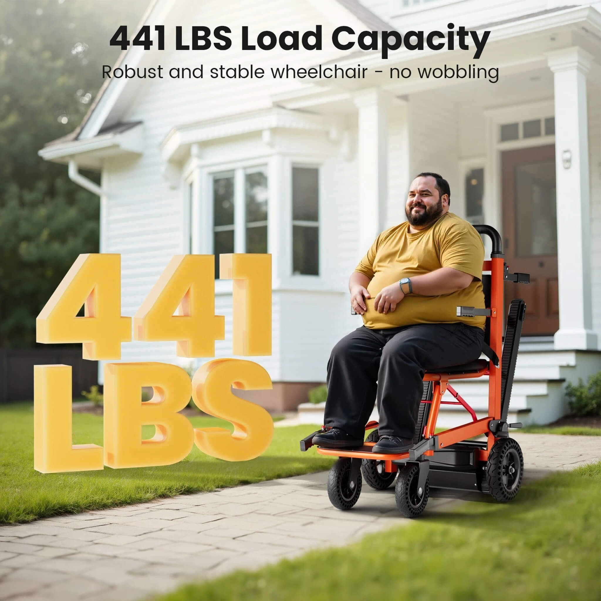 Motivo Heavy-Duty Motorized Stair Climbing Wheelchair, 440LBS [FDA-Approved] (SAK47103)