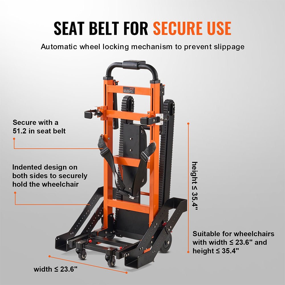 Heavy-Duty Premium Electric Folding Stair Climbing Wheelchair Hand Truck Dolly, 450LBS (SAK23175)