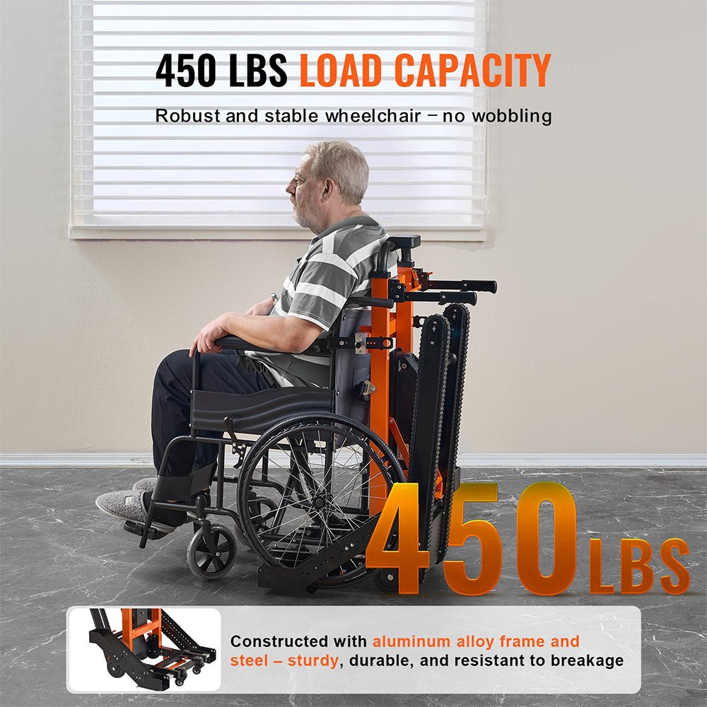 Heavy-Duty Premium Electric Folding Stair Climbing Wheelchair Hand Truck Dolly, 450LBS (SAK23175)