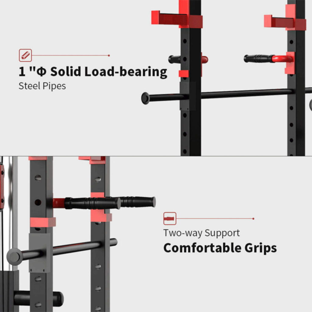 Heavy Duty Professional Multi-Function Adjustable Power Cage Rack, 1000LBS (SAK98149)