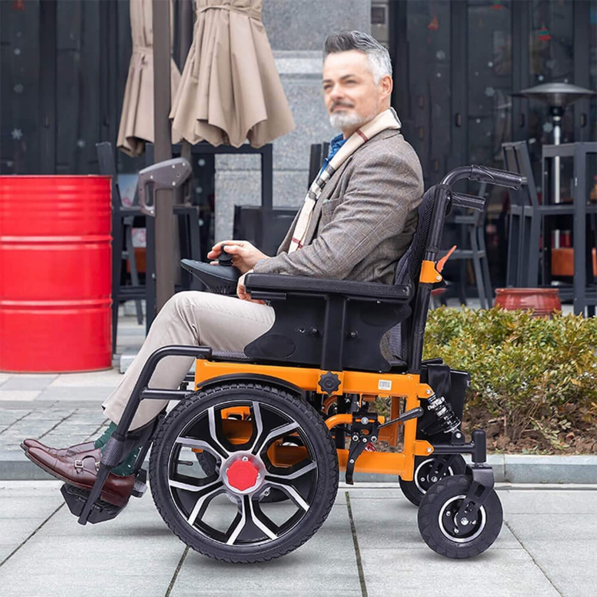 Heavy Duty Ultralight All-Terrain Electric Airplace-Approved Foldable Wheelchair, 300LBS (SAK63147)