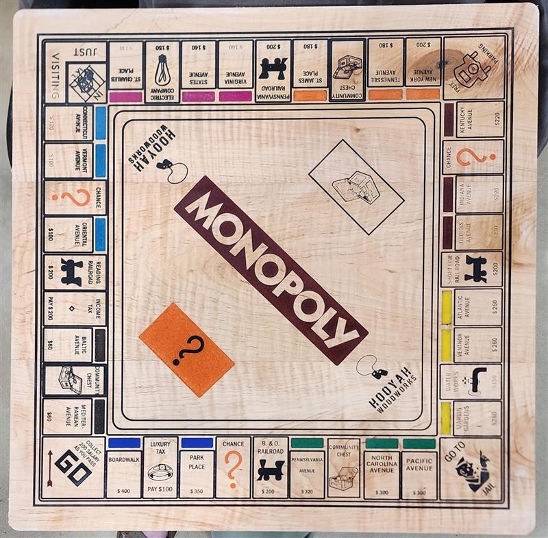 Heirloom quality CUSTOM Monopoly board