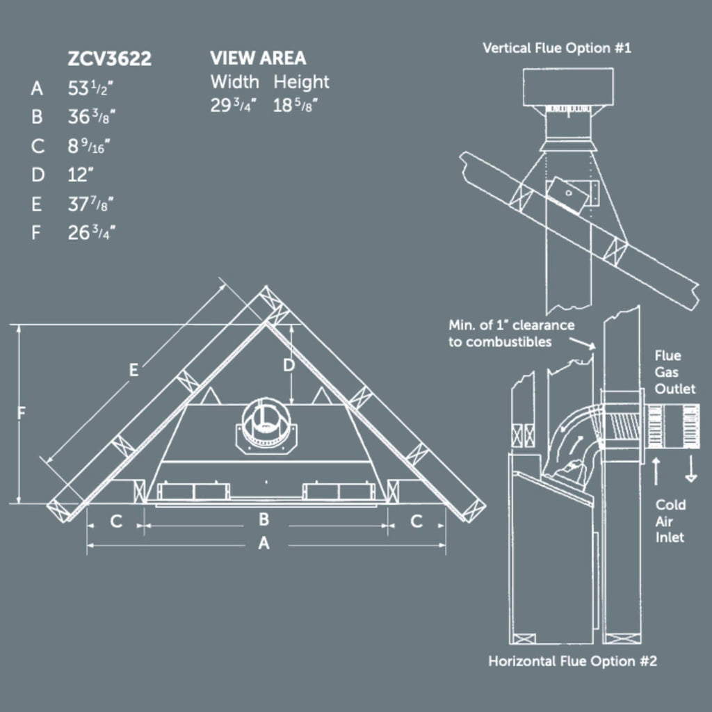 Kingsman Solara II ZCV 36" Zero Clearance Clean View Direct Vent Gas Fireplace (SAK85793)