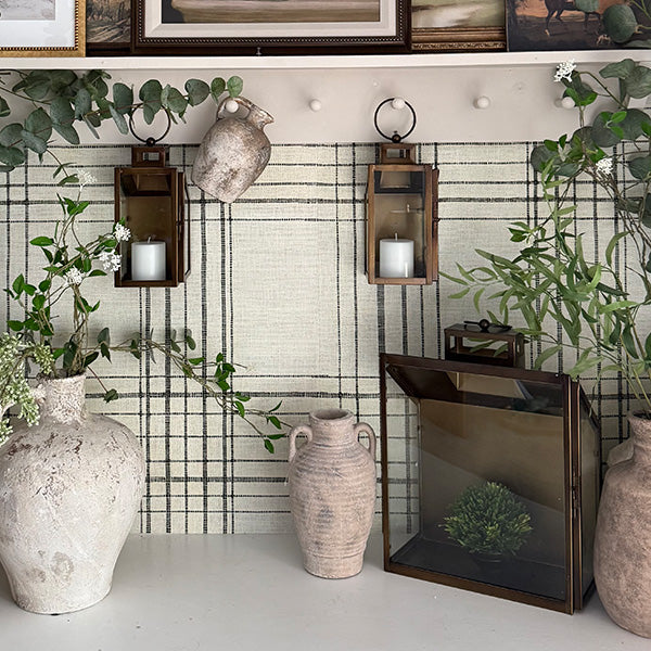 Rustic Bronze Tempered Glass Lanterns, Set of Three