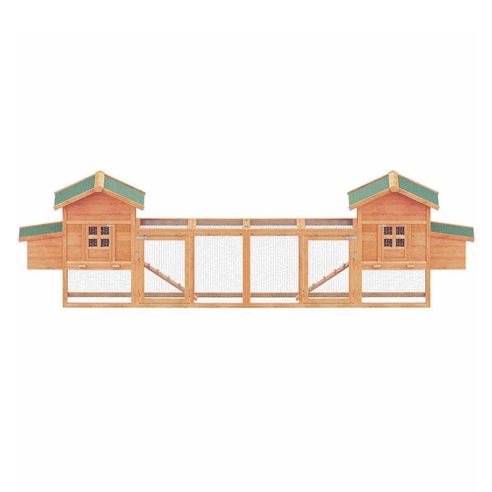 Large Wooden Backyard Hen Chicken Coop Enclosure W/ Nest Box & Run, 160" (SAK96451)