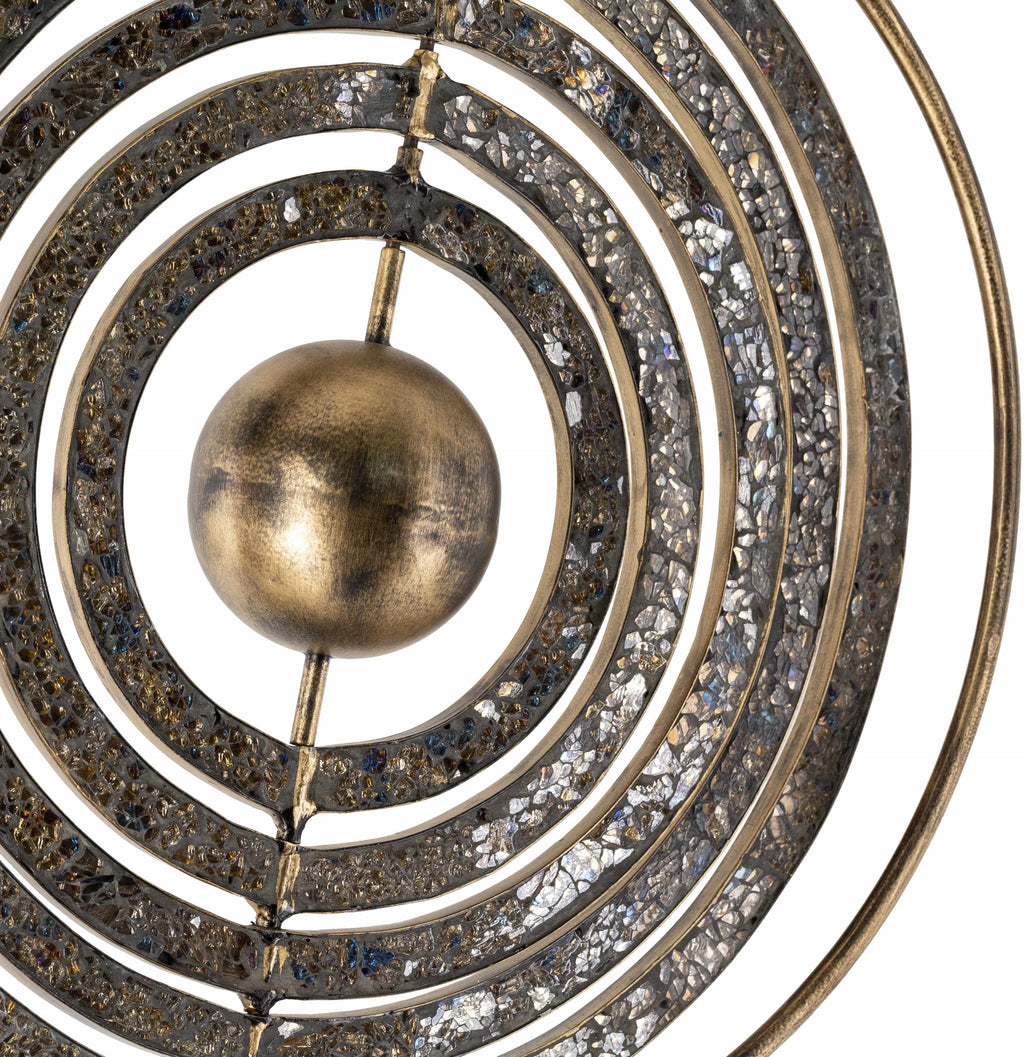 Linntown Antique Gold Circular Metal Sculpture