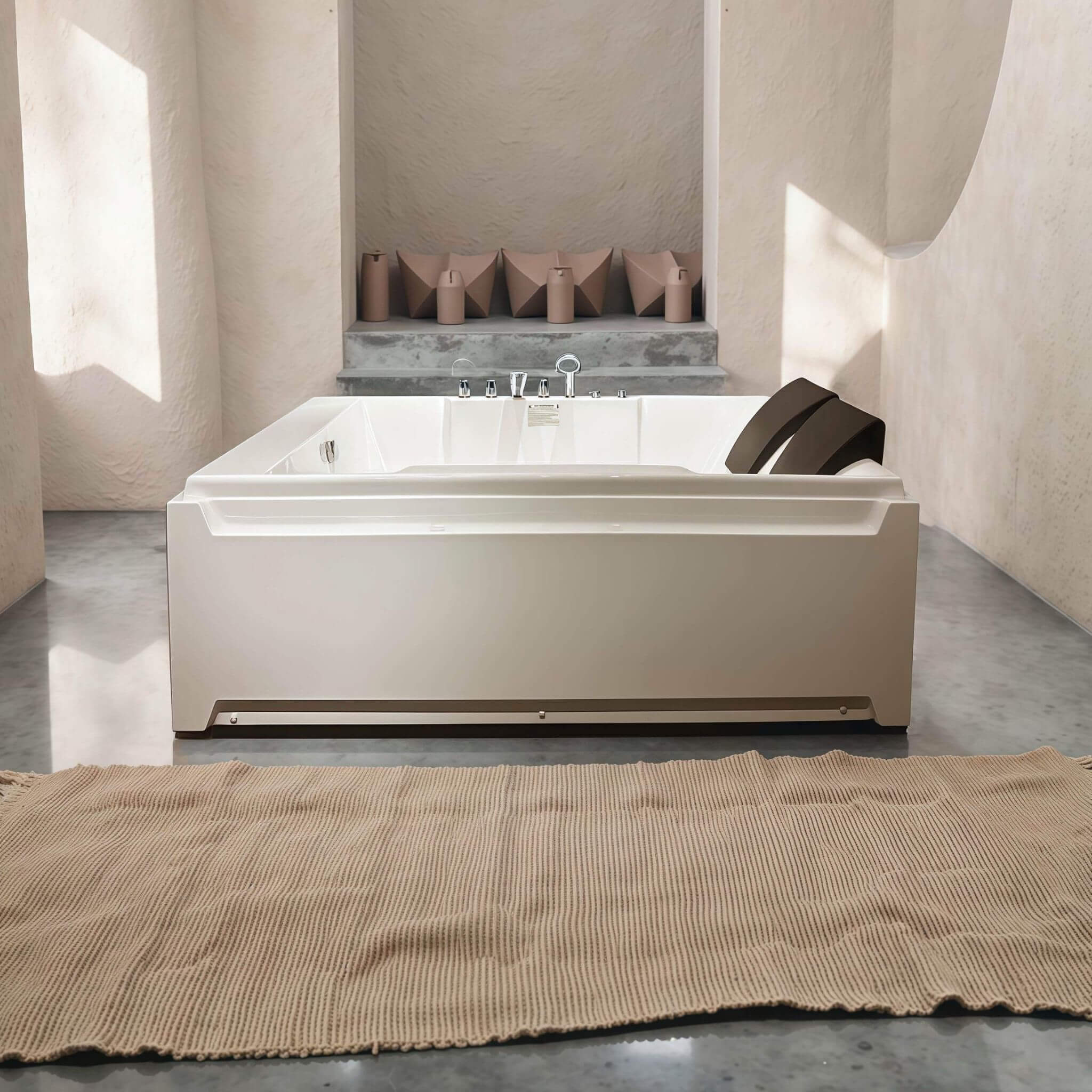 Alora 73-Inch Luxury 2-Person Whirlpool Hydro Massage Jetted Bathtub With Chromatherapy Lights (SAK58620)