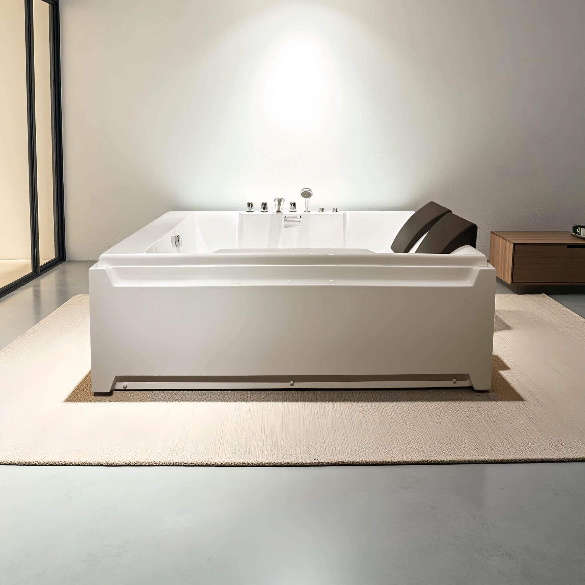 Alora 73-Inch Luxury 2-Person Whirlpool Hydro Massage Jetted Bathtub With Chromatherapy Lights (SAK58620)