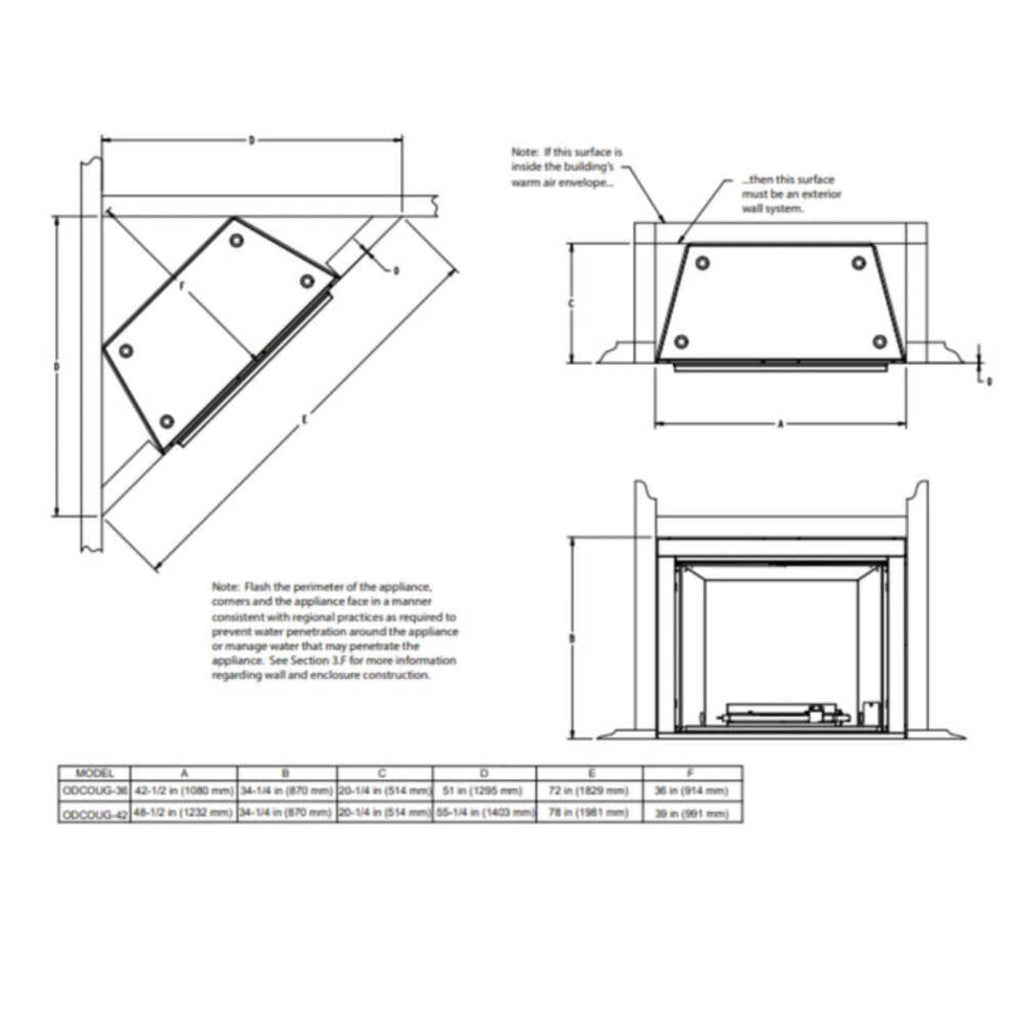 Majestic Courtyard 55K BTU 36" Traditional Outdoor Gas Fireplace (No Refractory) [ODCOUG-36NR] (SAK74218)