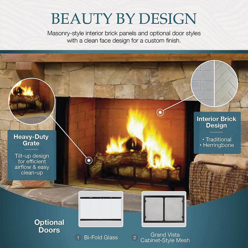 Majestic Biltmore 50" Herringbone Pattern Open Wood-Burning Fireplace [SB100HB] (SAK62529)