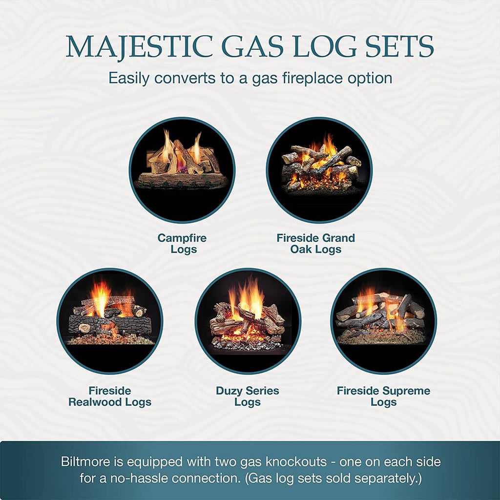 Majestic Biltmore 42" Herringbone Pattern Open Wood Burning Fireplace [SB80HB] (SAK62149)