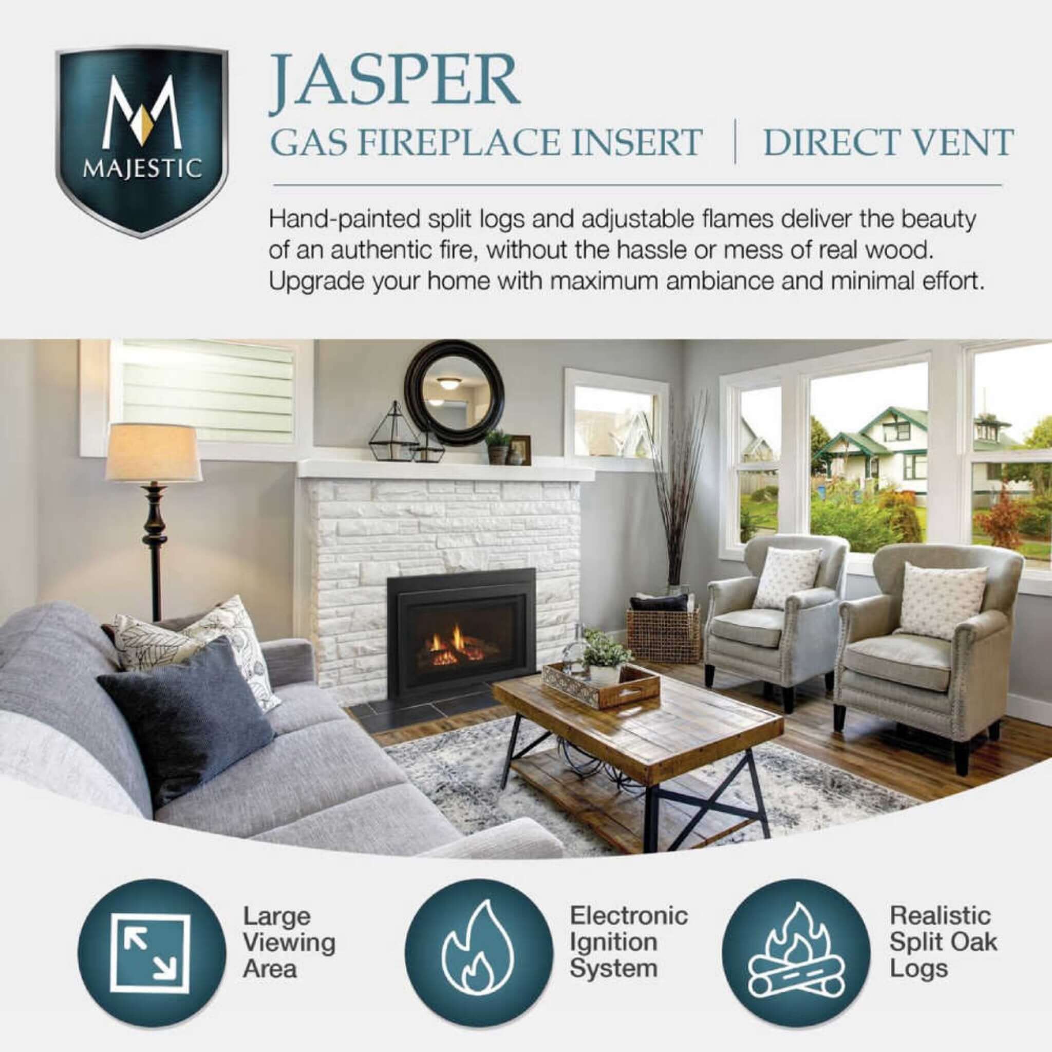 Majestic Jasper 30" Direct Vent Natural Gas Insert [JASPER30IN] (SAK21396)