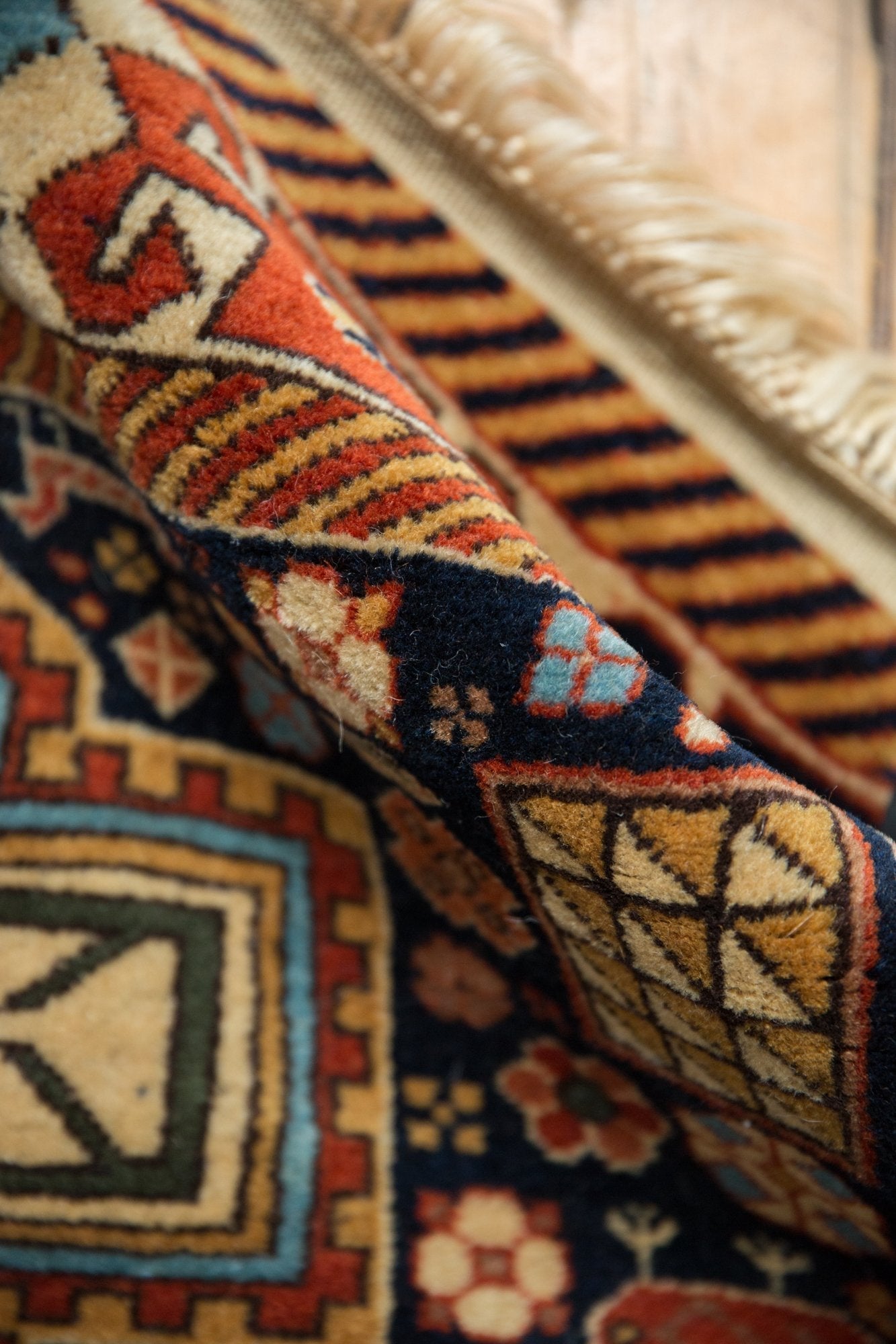 3.5x5.5 Vintage Romanian Akstafa Design Rug