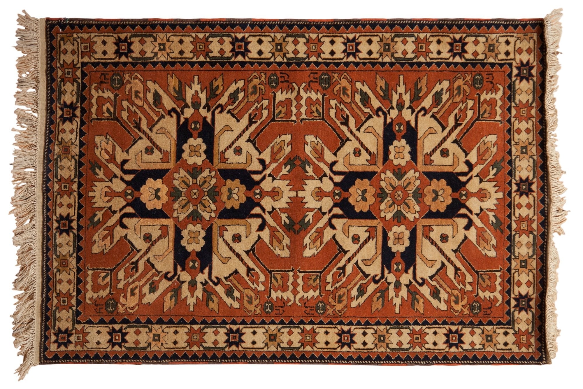 4x6 Vintage Romanian Kazak Design Rug