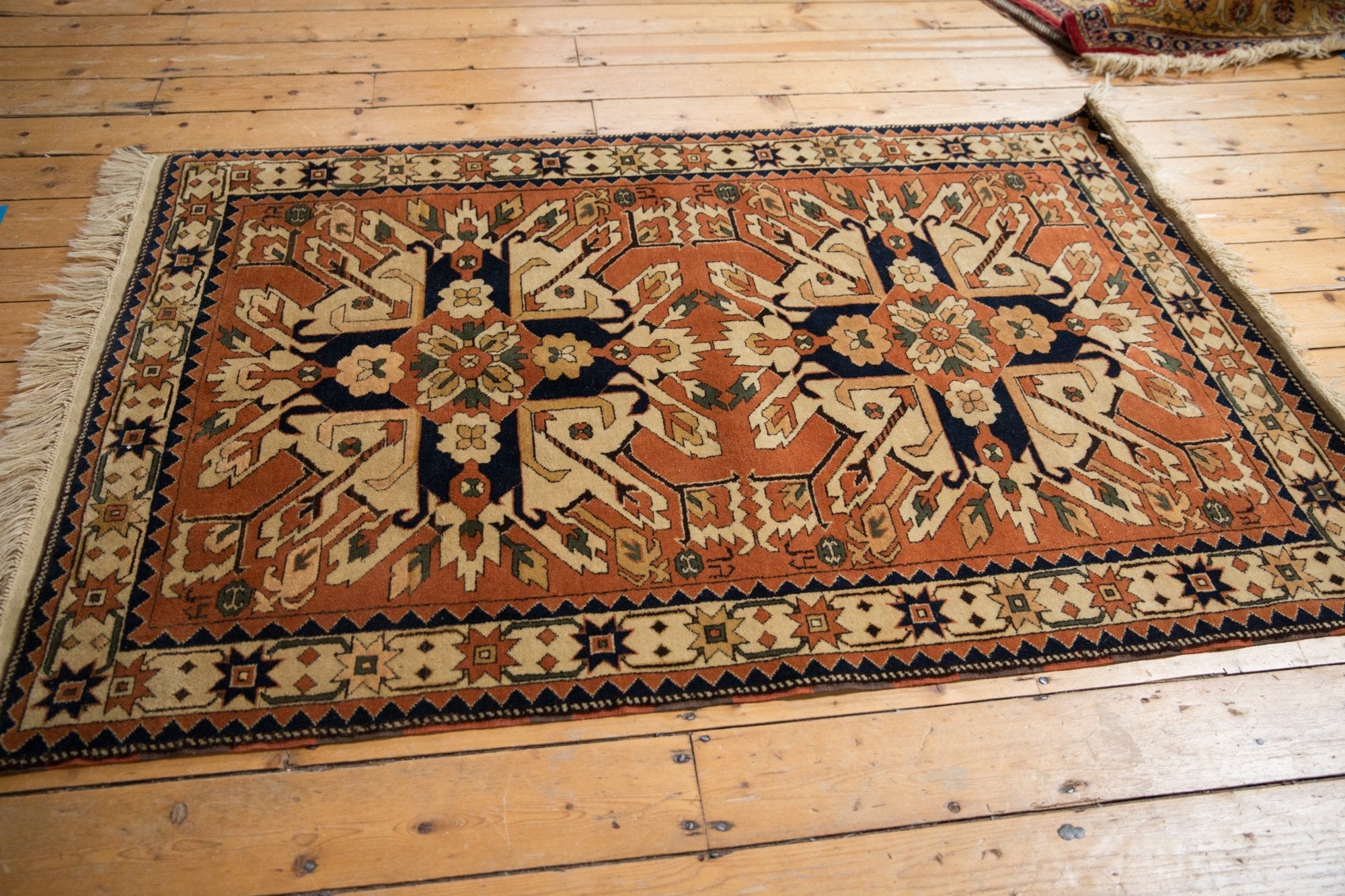 4x6 Vintage Romanian Kazak Design Rug