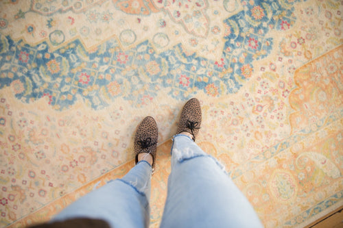 10x14 Vintage Distressed Bulgarian Herati Design Carpet