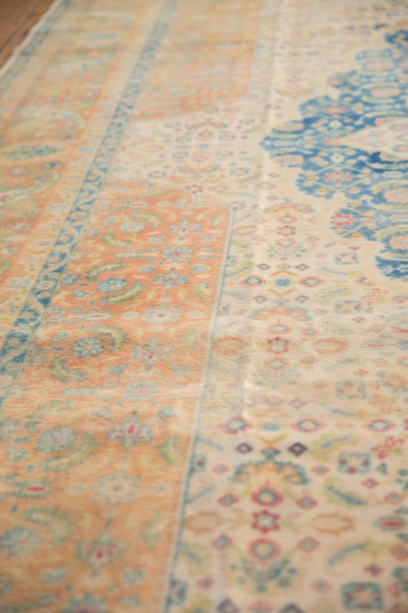 10x14 Vintage Distressed Bulgarian Herati Design Carpet