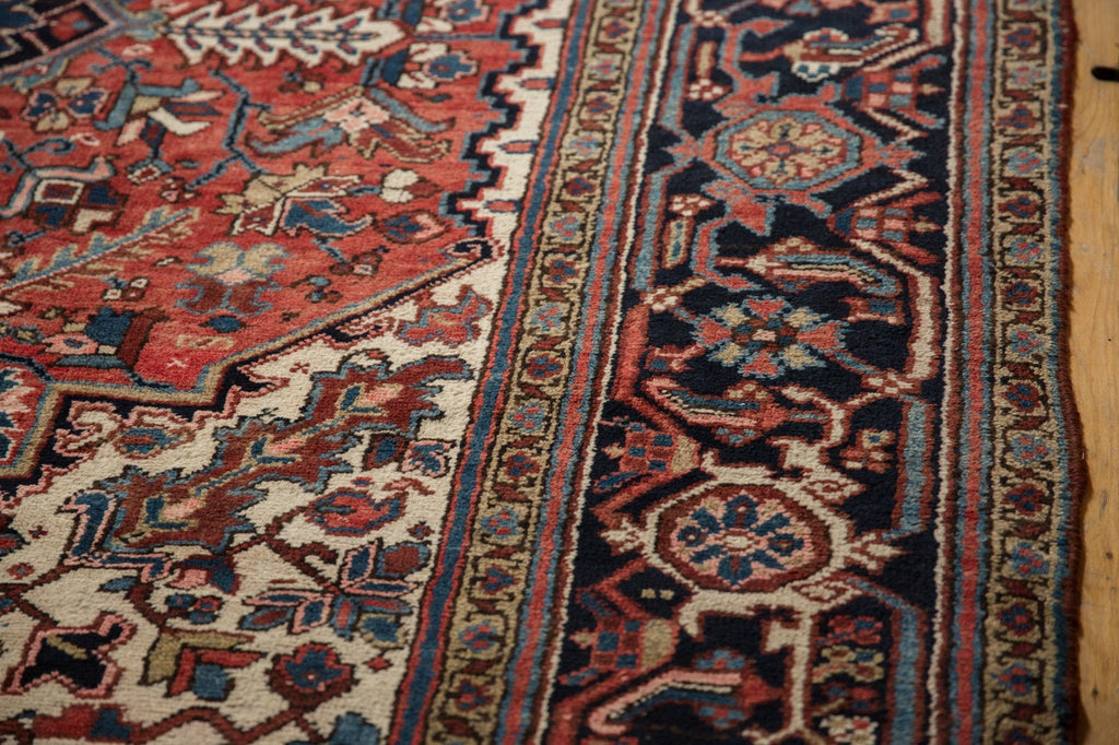 11.5x12.5 Vintage Heriz Square Carpet