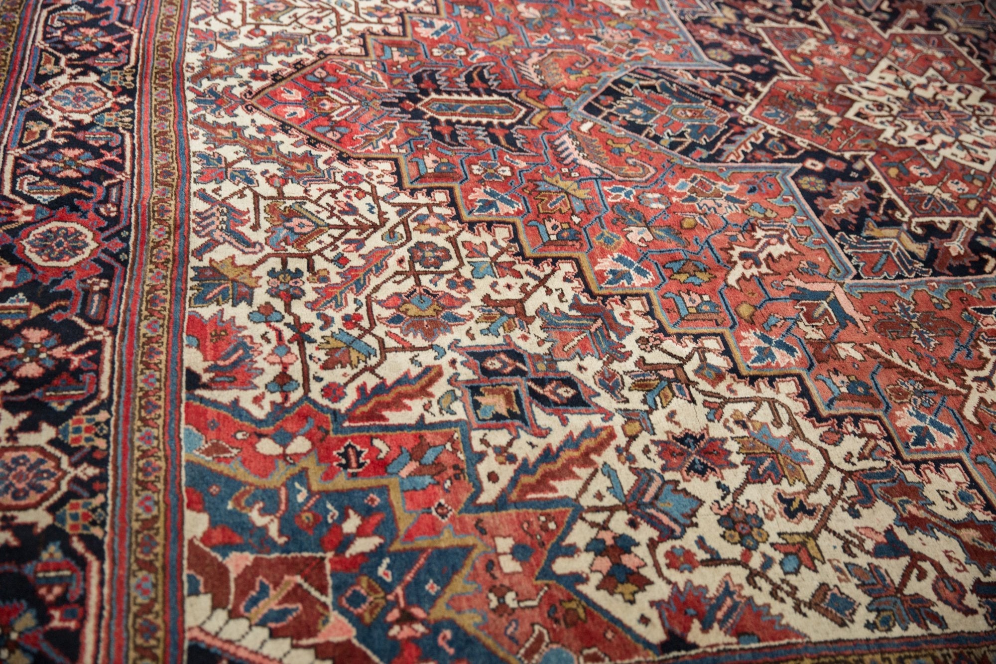 11.5x12.5 Vintage Heriz Square Carpet