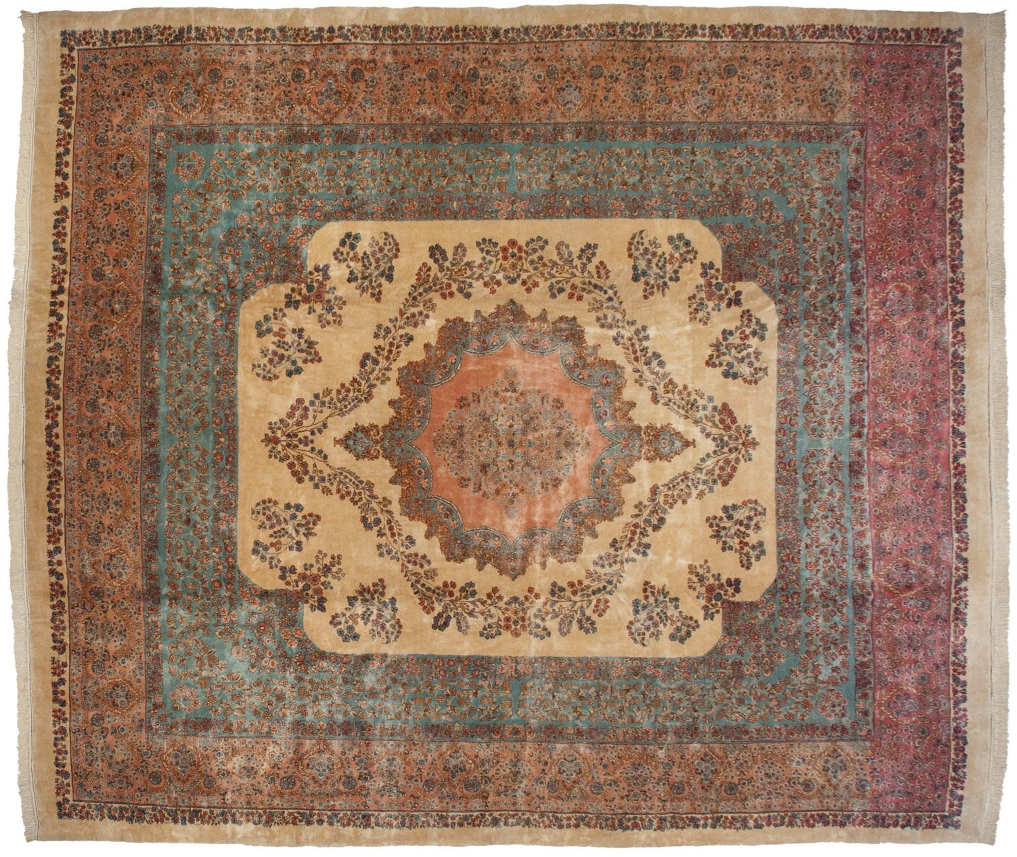 13.5x16 Vintage Fine Kerman Carpet