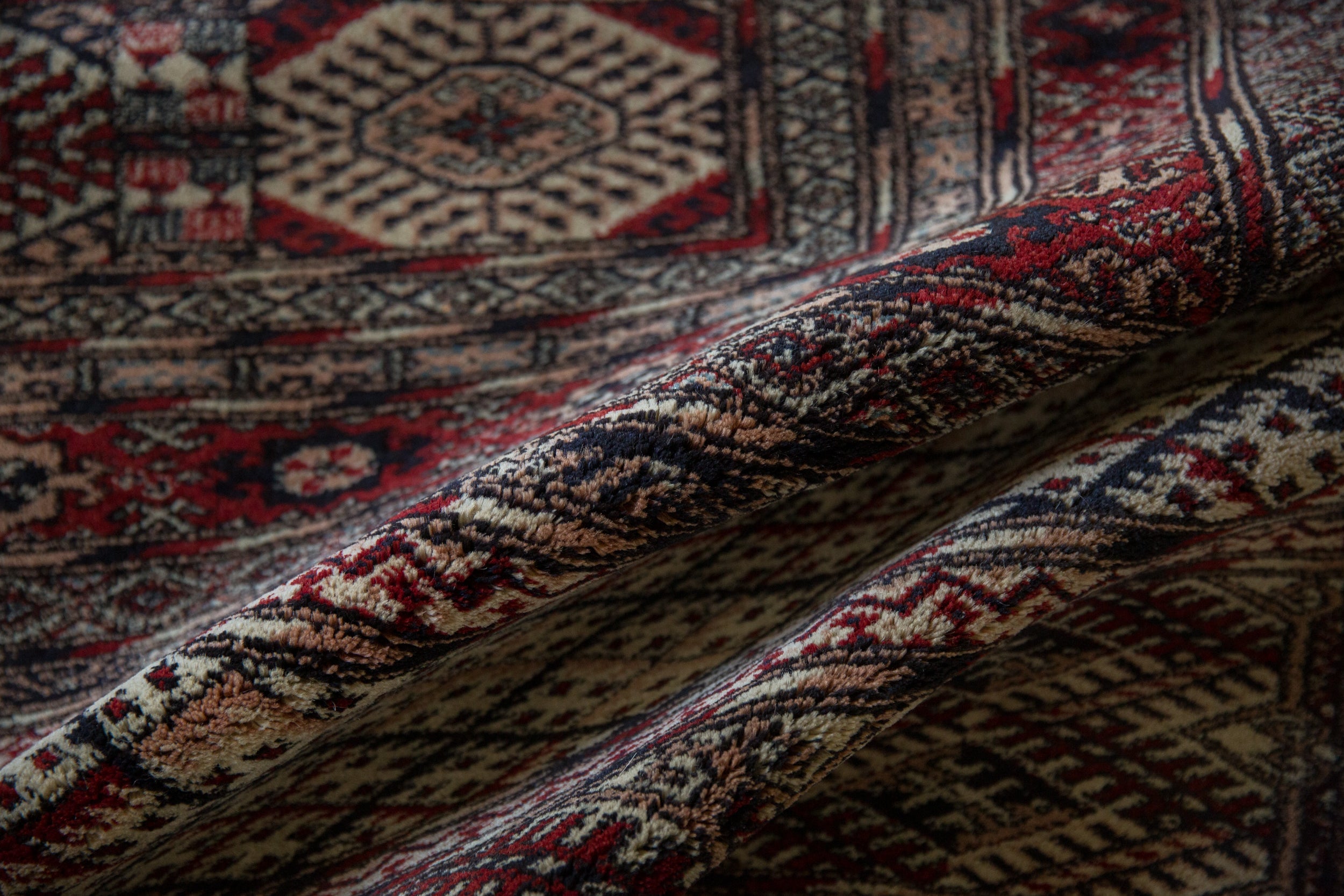 12.5x12.5 Vintage Fine Pakistani Bokhara Design Square Carpet