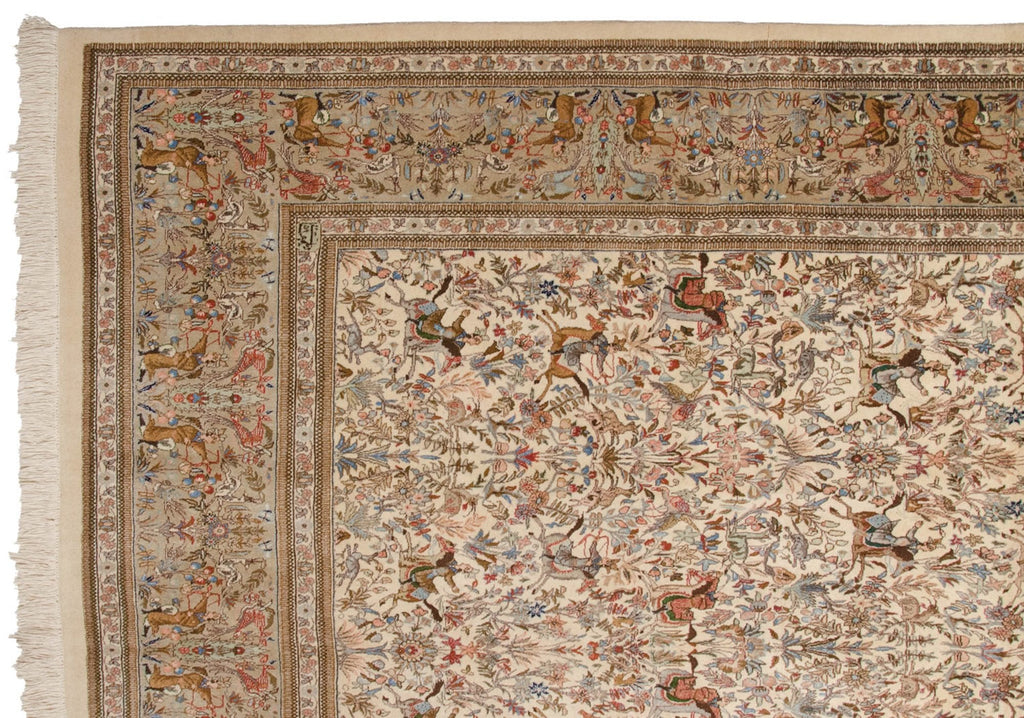 11x15 Vintage Tabriz Carpet