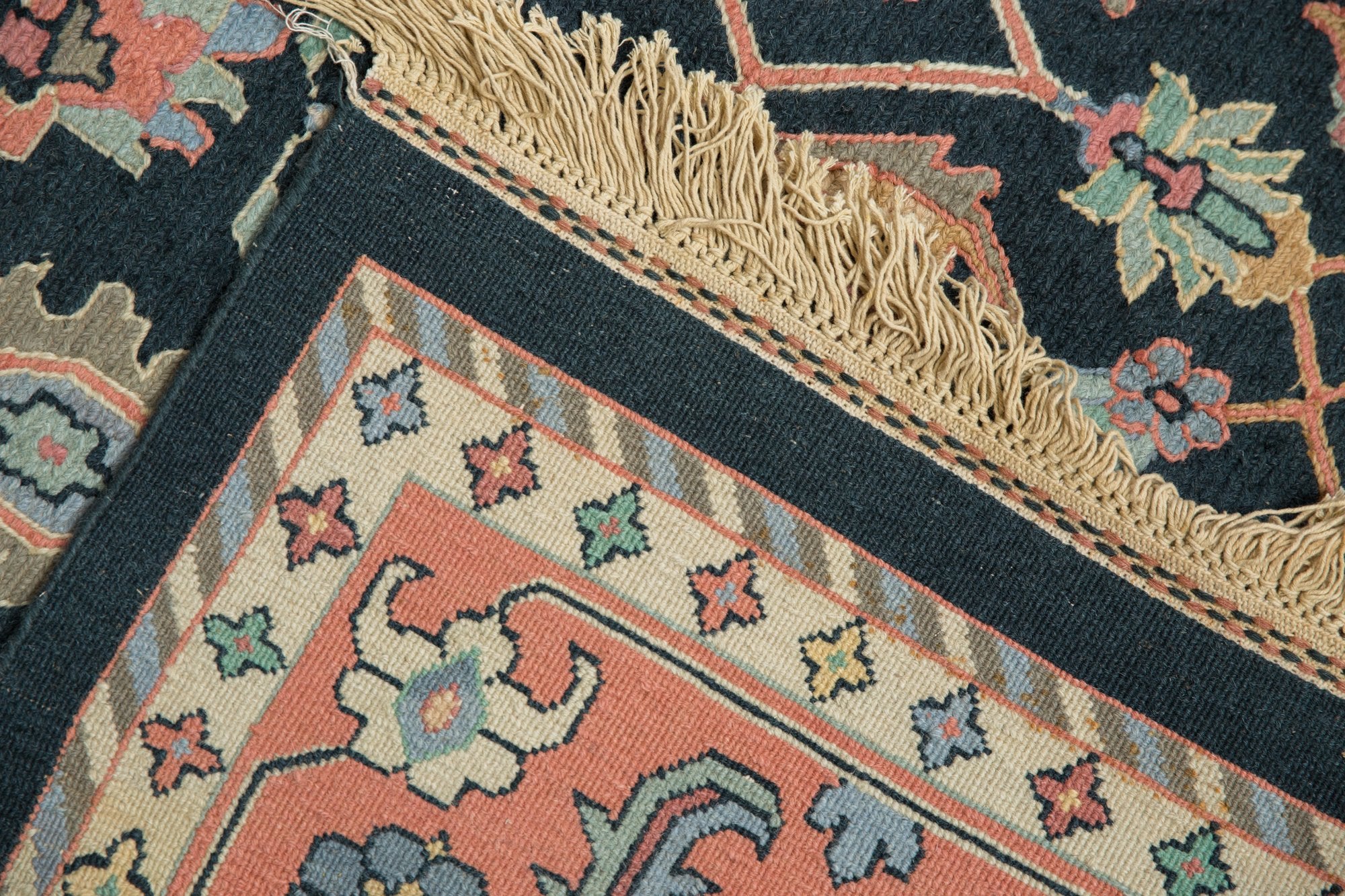 RESERVED 9x12 Vintage Serapi Indian Soumac Design Carpet
