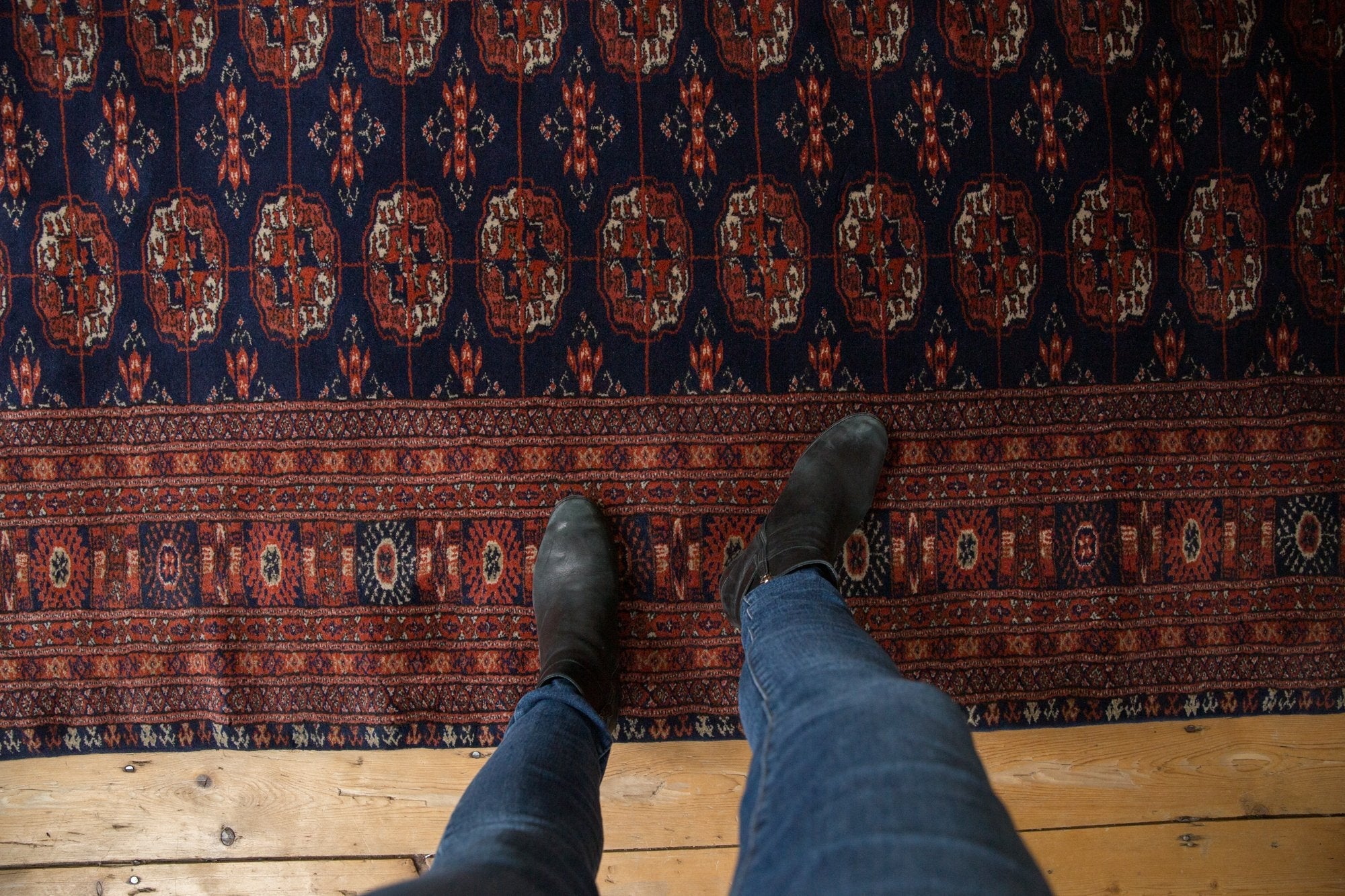 5.5x8 Vintage Fine Pakistani Bokhara Design Carpet