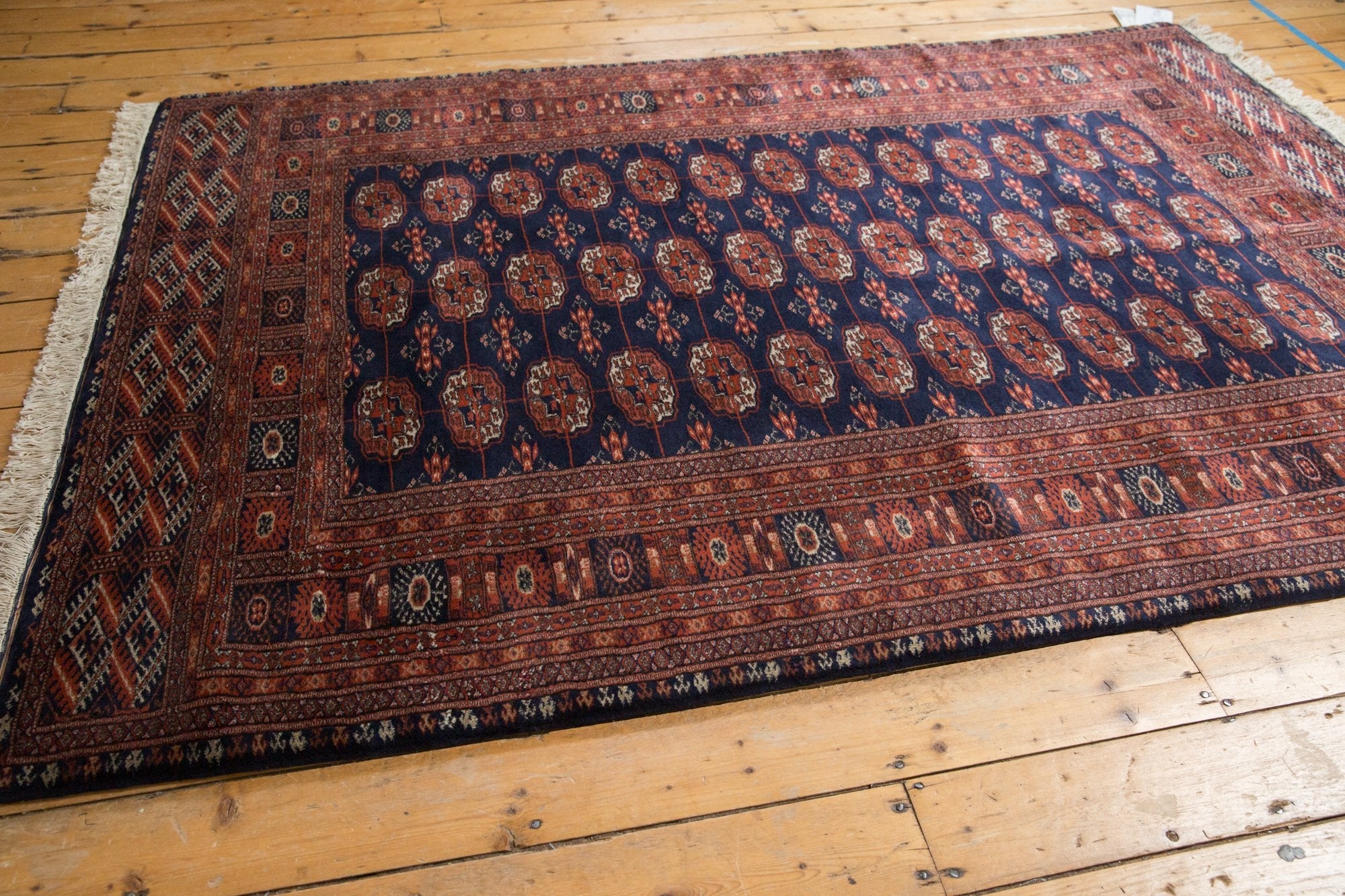 5.5x8 Vintage Fine Pakistani Bokhara Design Carpet
