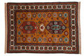 5.5x7.5 Vintage Siberian Kazak Design Carpet