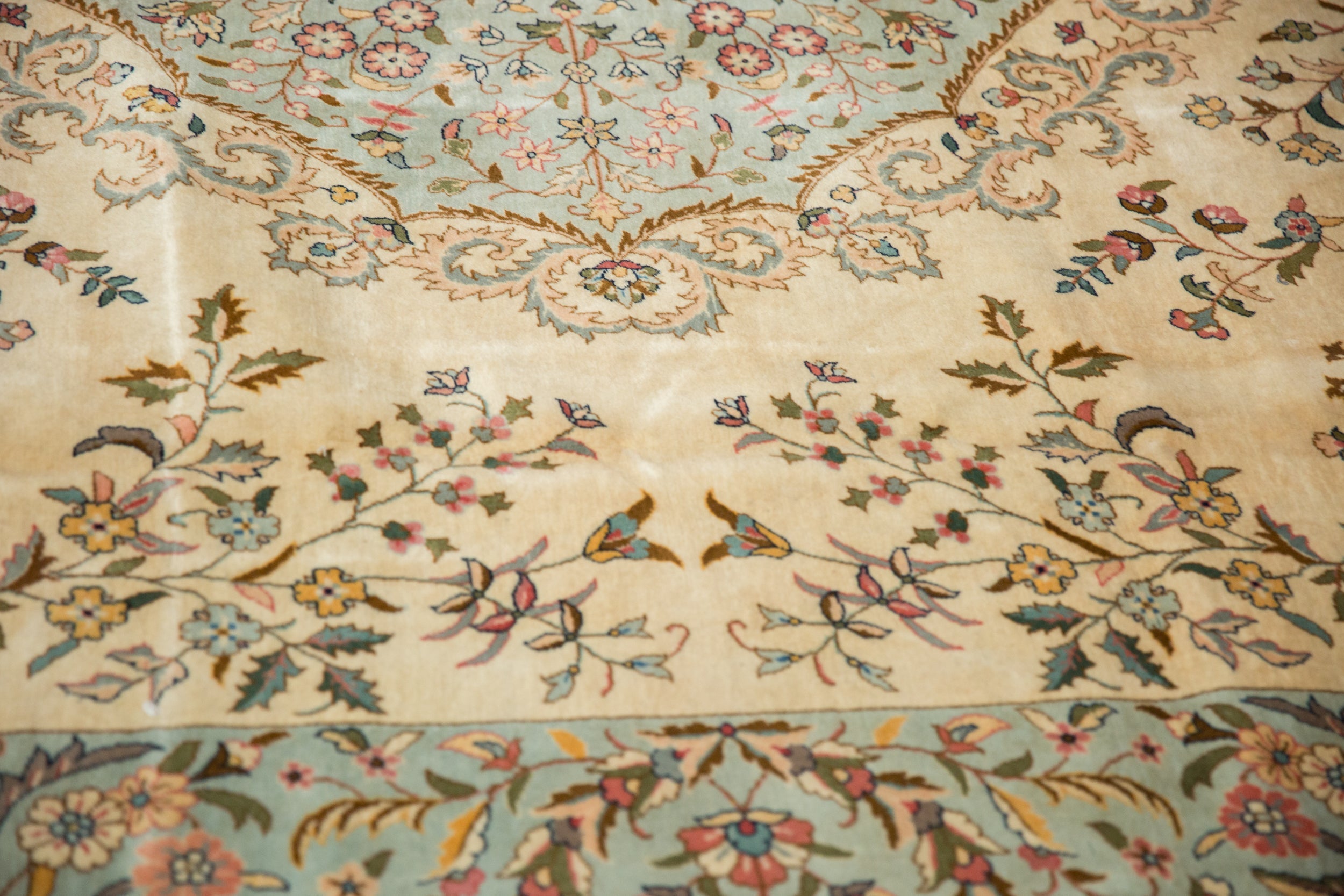 12x12 Vintage Bulgarian Kerman Design Square Carpet