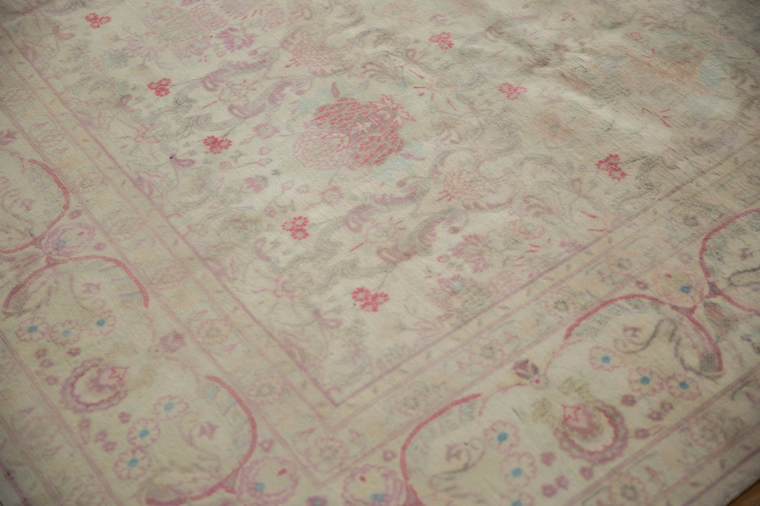 10x14 Vintage Distressed Bulgarian Kerman Design Carpet