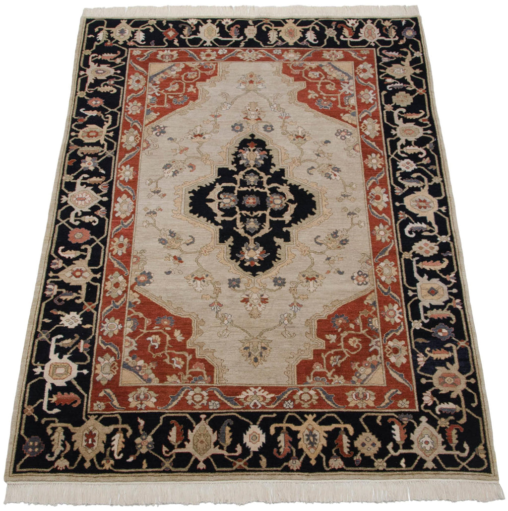 6x9 Vintage Armenian Serapi Design Carpet