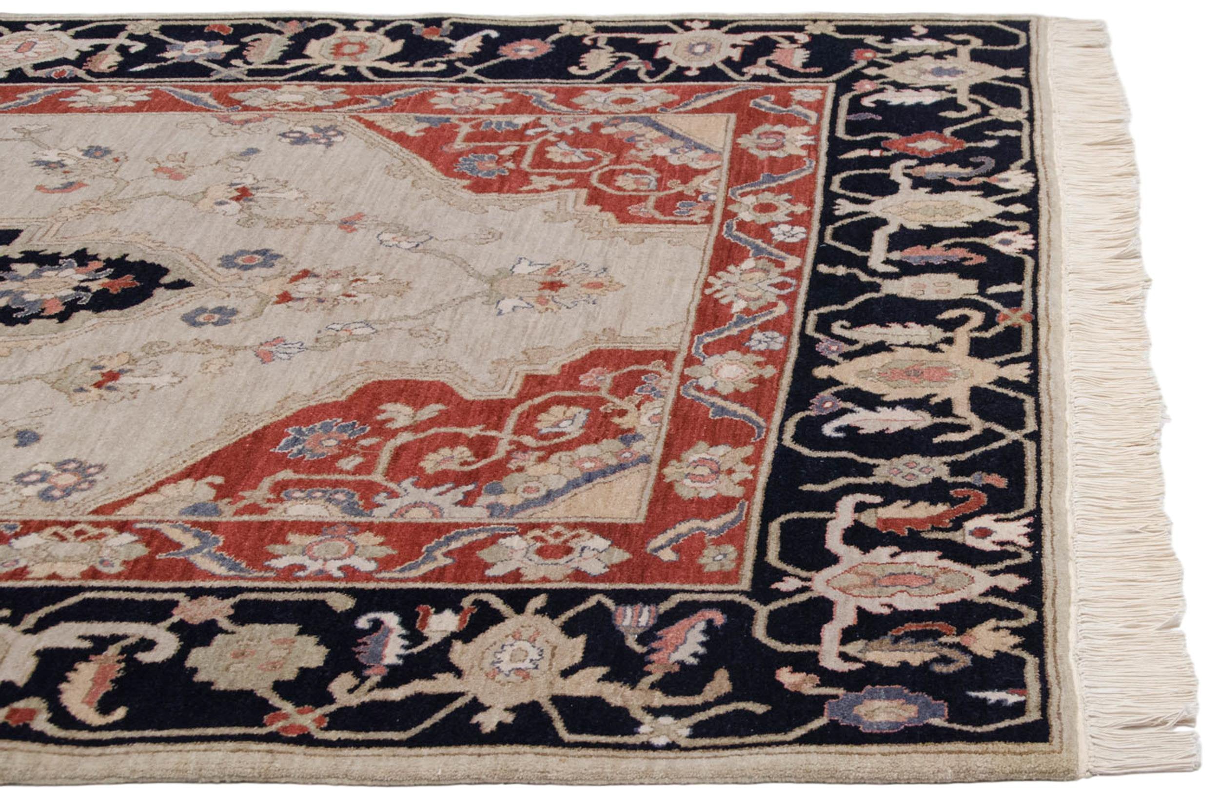 6x9 Vintage Armenian Serapi Design Carpet